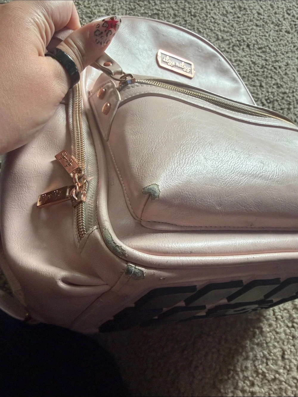 Itzy Ritzy Mini Boss Bag— Blush Pink Leather PLAY CONDITION